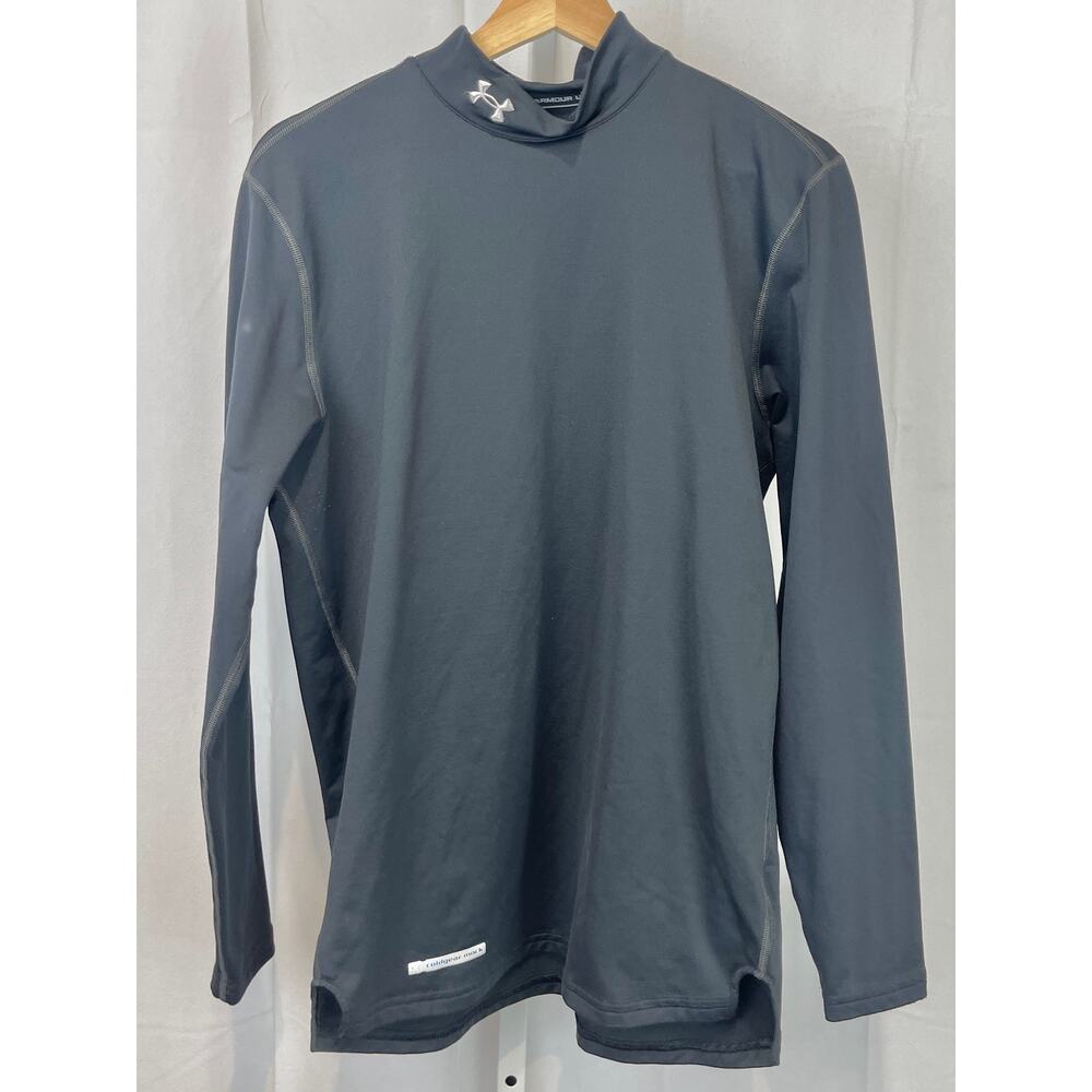 UNDER ARMOUR Mens ColdGear Fitted Mock Long Sleeve Top Black Size L - Picture 9 of 9